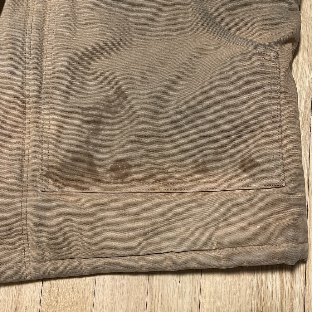 Carhartt Jacket Mens 2XL 48 Reg Insulated Chore Coat Barn Tan Brown Distressed - Picture 6 of 16